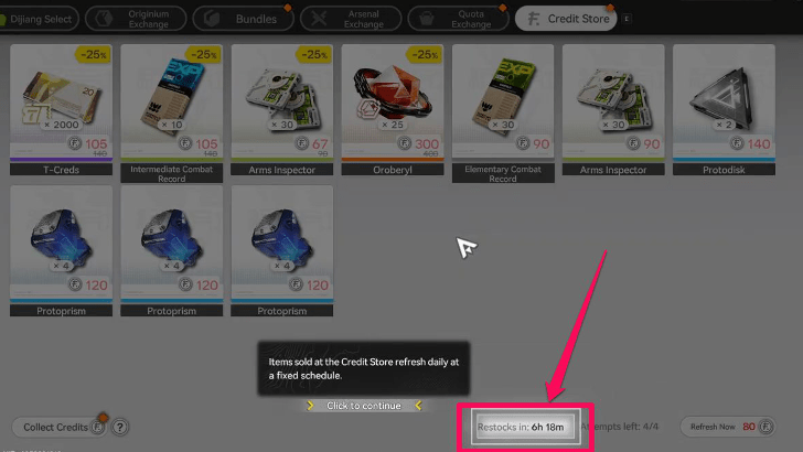 Credit Store Refreshes Daily