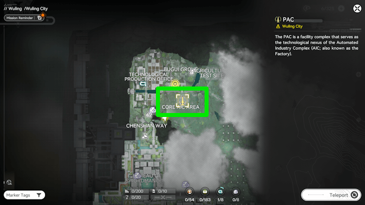 Core AIC Area Wuling Map