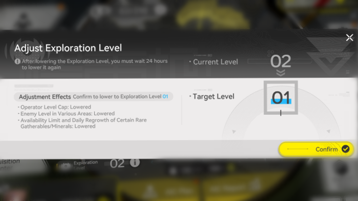 Endfield Adjusting Exploration Level
