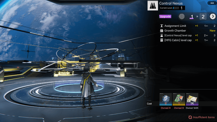 Leveling Up Control Nexus Needs Items