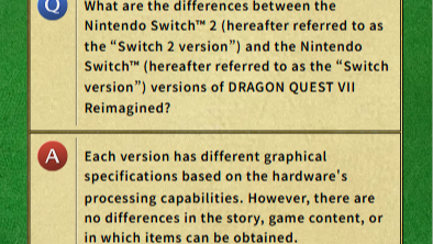 DQ7 Switch 2 Differences