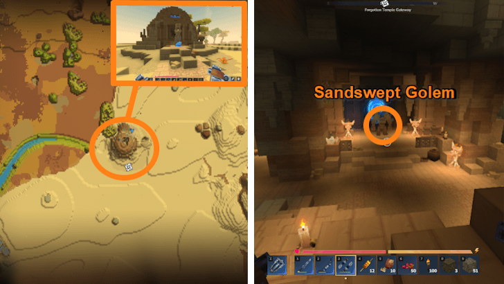 Sandswept Golem Location