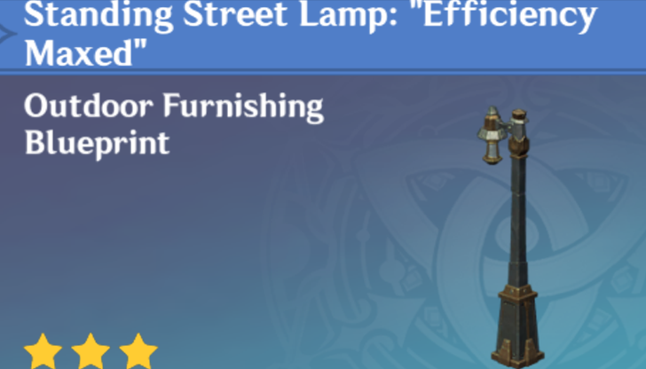 Genshin Impact - How to Get Standing Street Lamp - Efficiency Maxed Furnishing