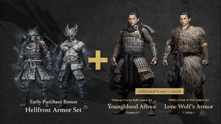Nioh 3 - Hellfrost Warrior Armor and Ninja Attire Sets