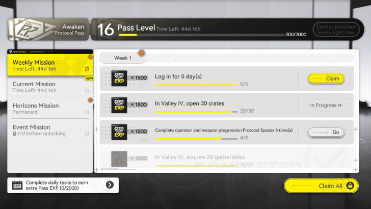 Arknights Endfield - Do Pass Missions for Protocol Pass EXP