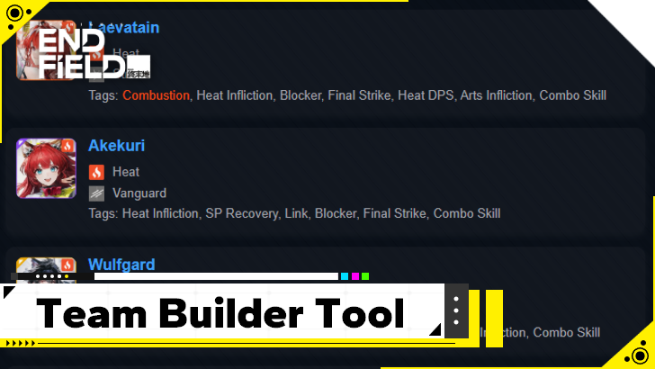 Arknights Endfield Team Builder Tool