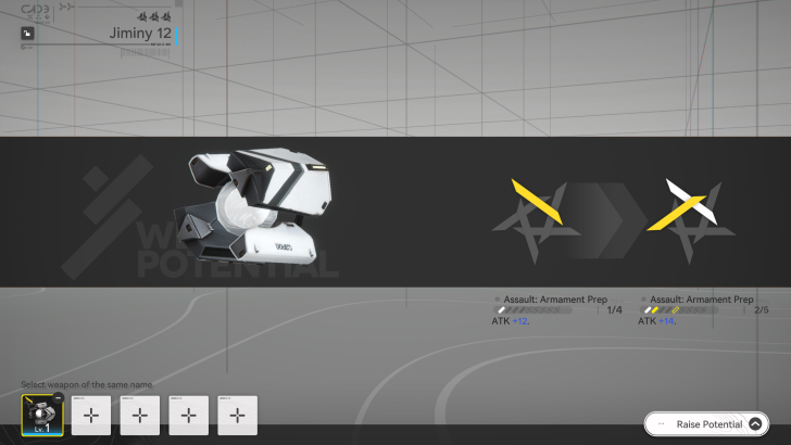 Weapon Potential Screen