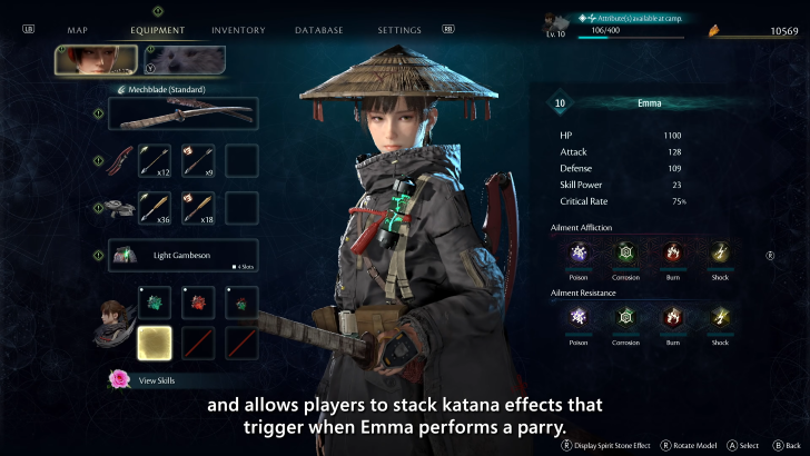 Beast of Reincarnation Emma armor equipment katana bow crossbow