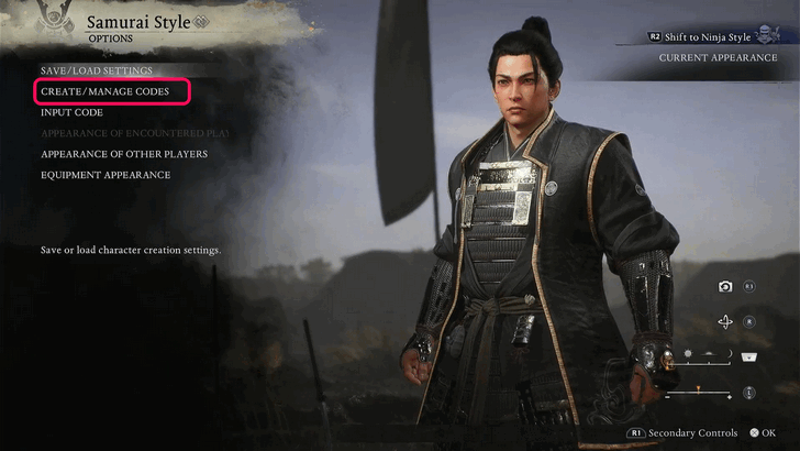 Create or Manage Codes