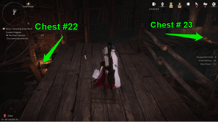 Hop Down to Get Chest #22 and Chest #23