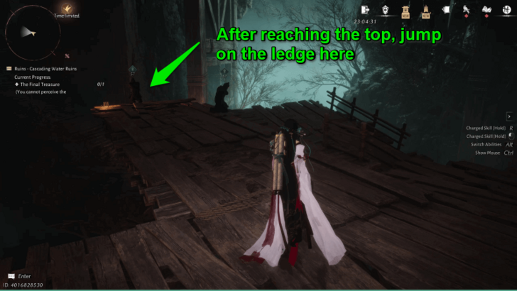 Jump on the Ledge at the Top