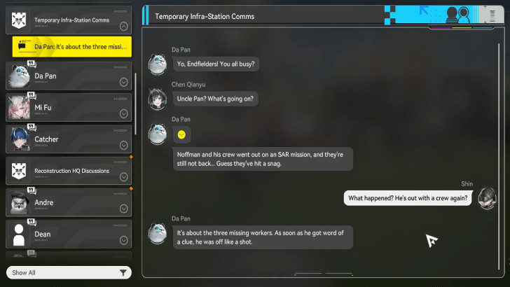 Read the Messages of the Temporary Infra-Station Comms Group