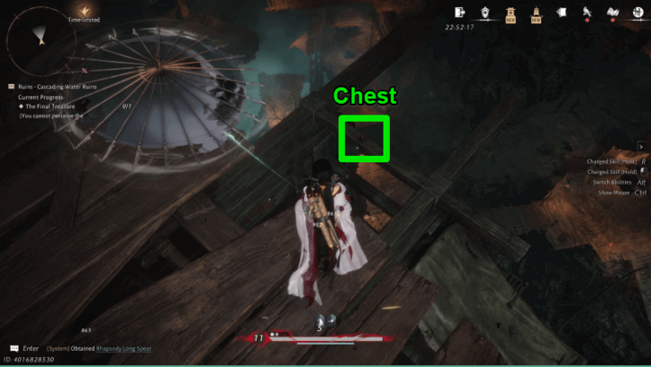 Take Chest on Wooden Beam