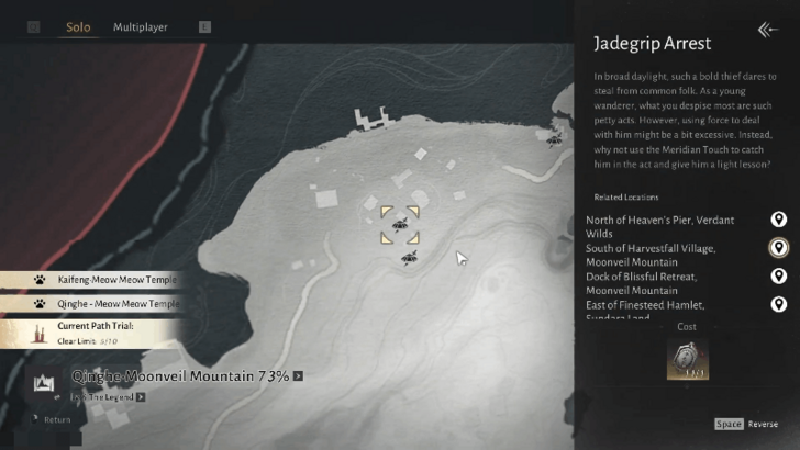 Jadegrip Arrest South of Harvestfall Village Location