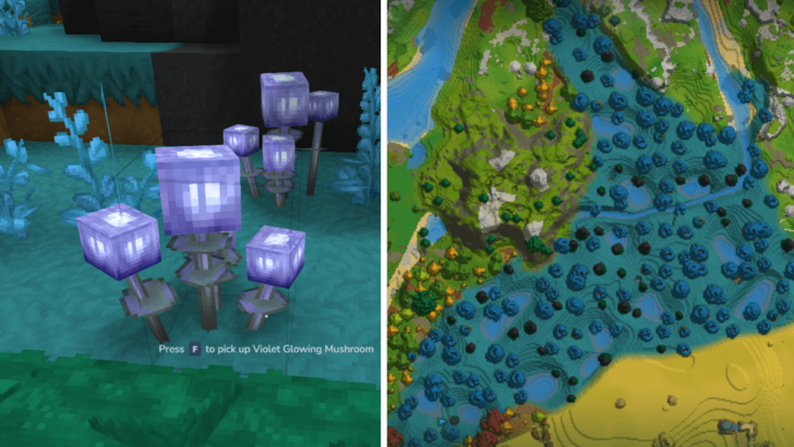 Violet Glowing Mushroom