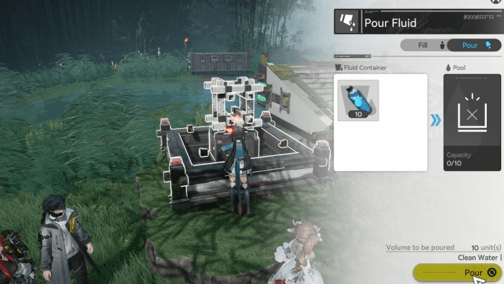 Pour Water into Mechanism to Activate Xiranite Bridge