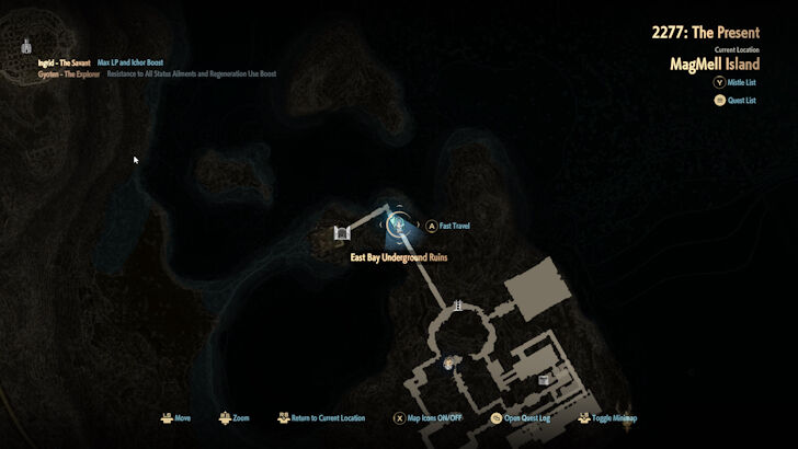 East Bay Underground Ruins Map