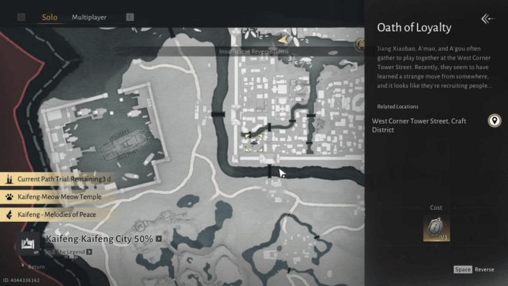 Oath of Loyalty Map Location