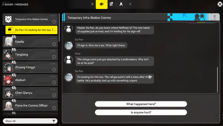 Read the Messages of the Temporary Infra-Station Comms Group