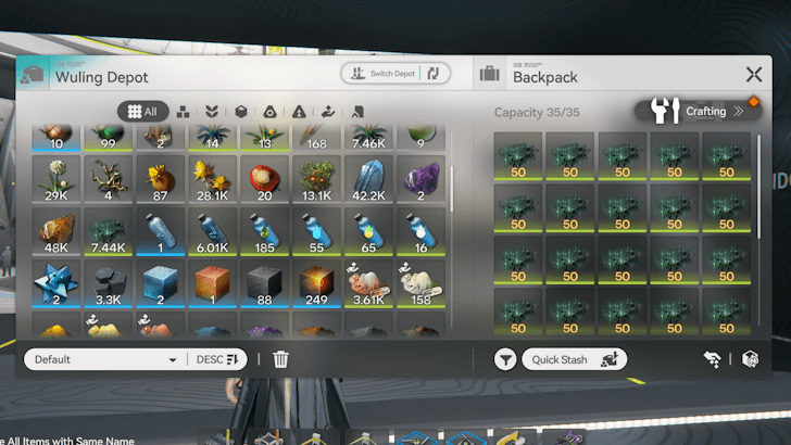 Fill Your Inventory With the Transfer Items