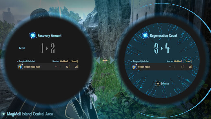 Golden Nectar Regeneration Upgrade Menu