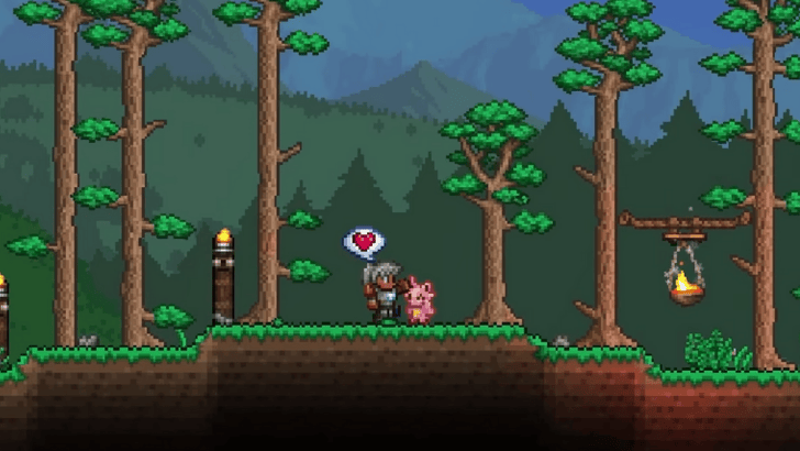 Terraria 1.4.5 petting Cattiva from Palworld