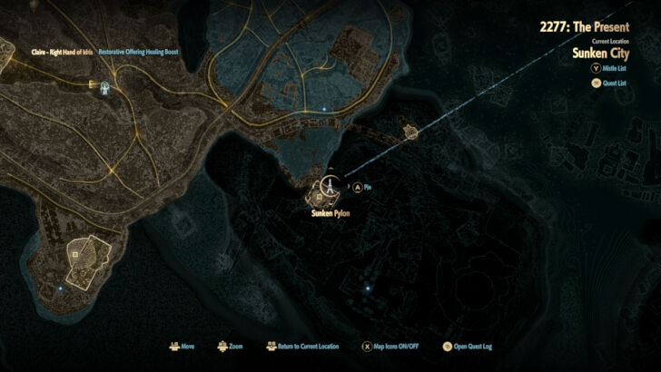 Sunken Pylon Location