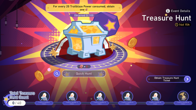HSR Treasure Hunt Event - Consume Trailblaze Power for Rewards