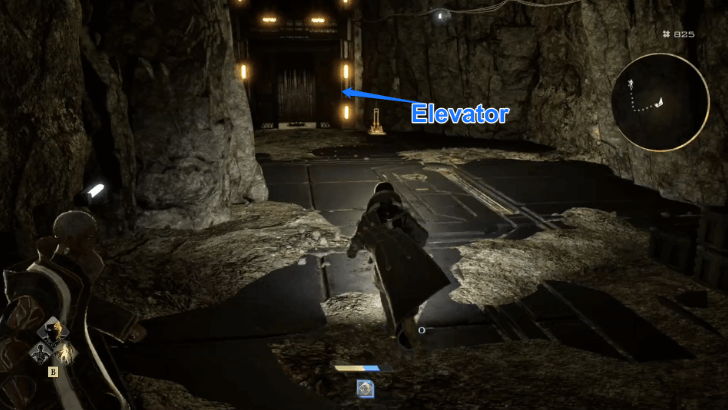 Elevator at the end of the hallway