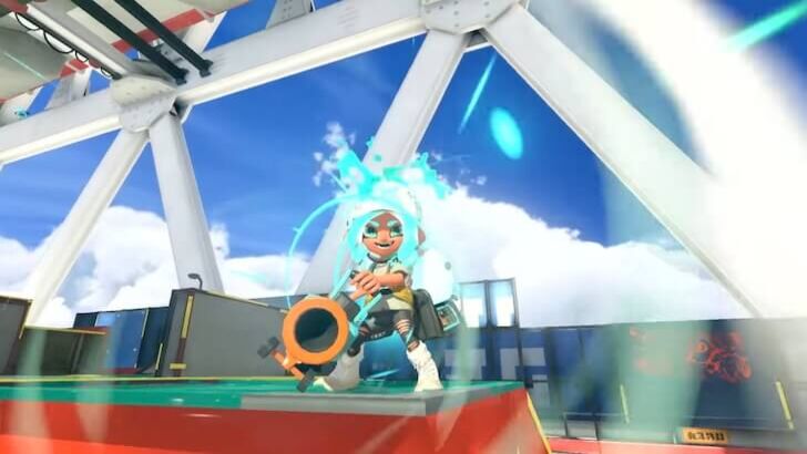 An inkling aiming at the camera