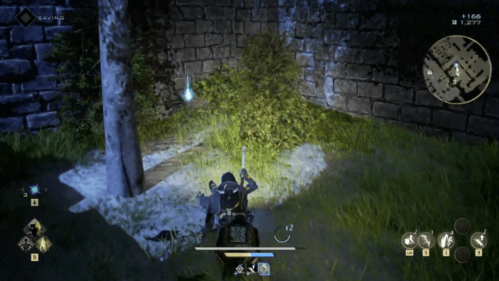 Blue item near the ladders