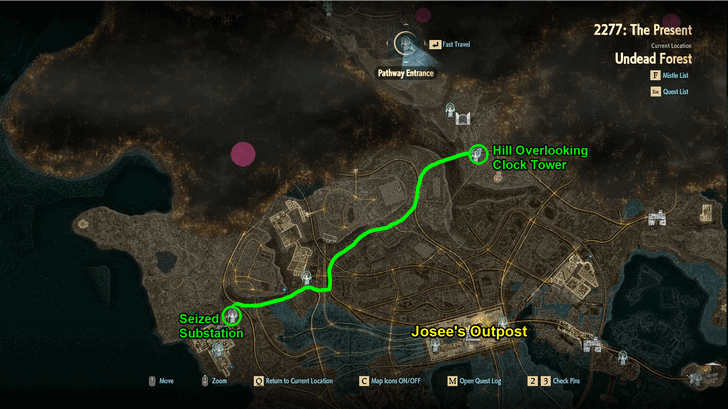 Code Vein 2 Seized Substation to Hill Overlooking Clock Tower