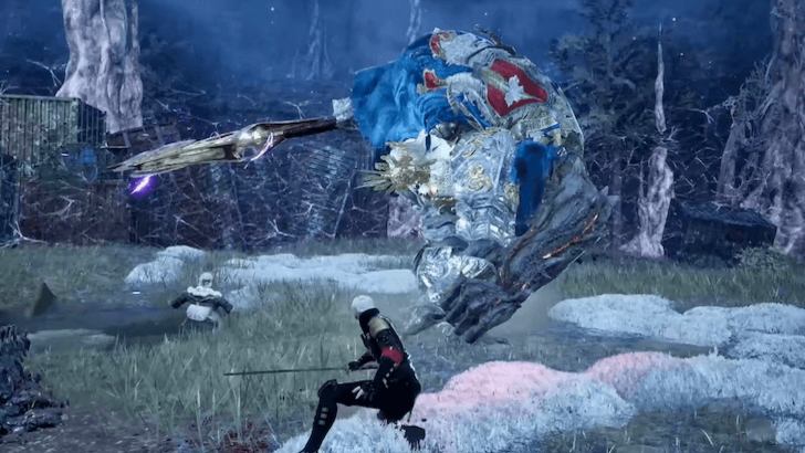 A boss battle against One-Armed Hero Lyle