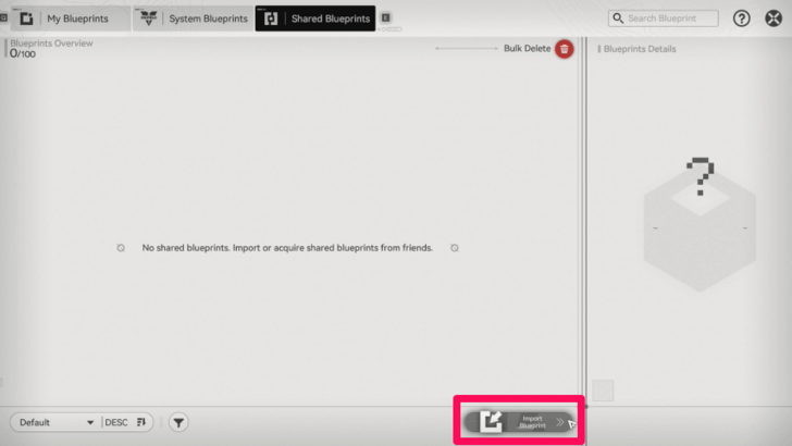 Click Import Blueprint