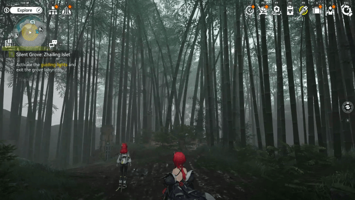 Activate Guiding Lights and Exit Grove Labyrinth