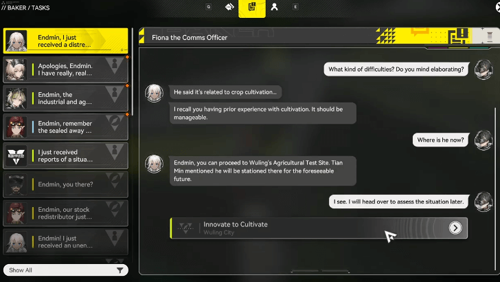 Read Messages from Fiona the Comms Officer