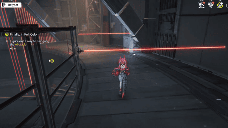 Pass Through the Lasers and Ride the Platform