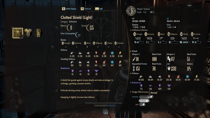 Defensive Formae Menu