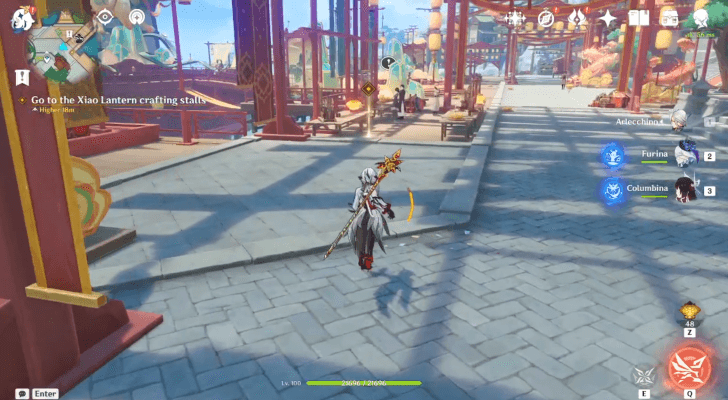 Genshin - Go to the Xiao Lantern Crafting Stalls
