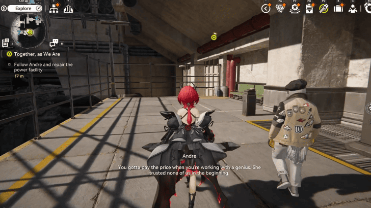 Follow Andre and Repair the Power Facility