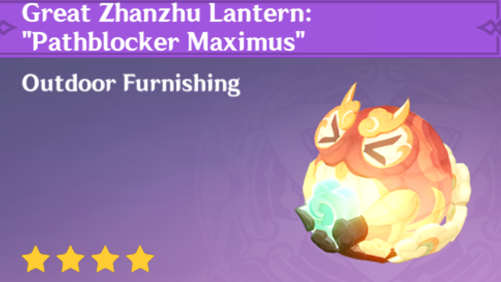 Genshin Impact - How to Get Great Zhanzhu Lantern: Pathblocker Maximus Furnishing