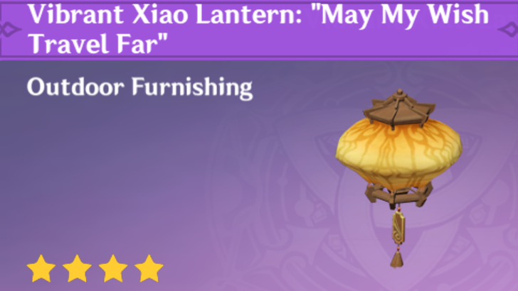 Genshin Impact - How to Get Vibrant Xiao Lantern: May My Wish Travel Far Furnishing