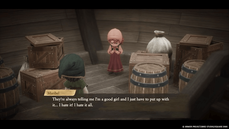 Maribel speaks to the protagonist in early game
