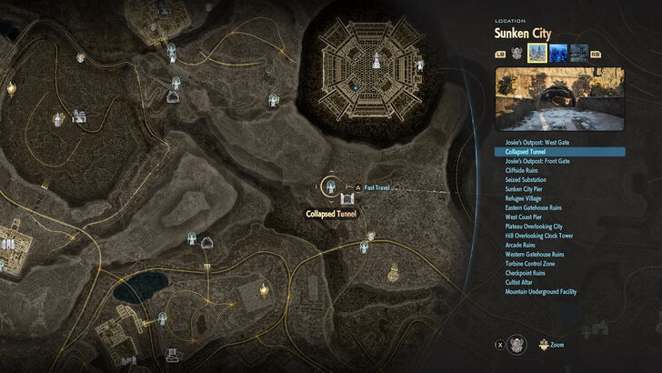 Collapsed Tunnel Map