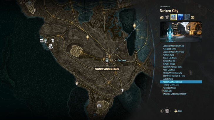 Western Gatehouse Ruins Map