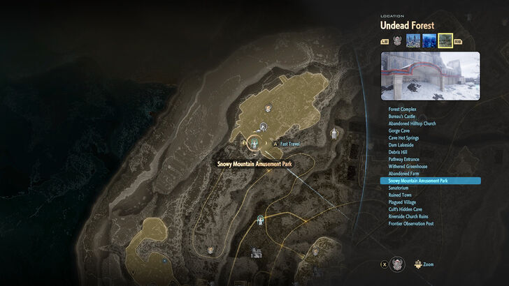 Snowy Mountain Amusement Park Map