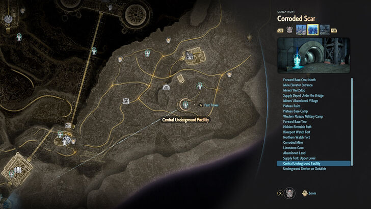 Central Underground Facility Map