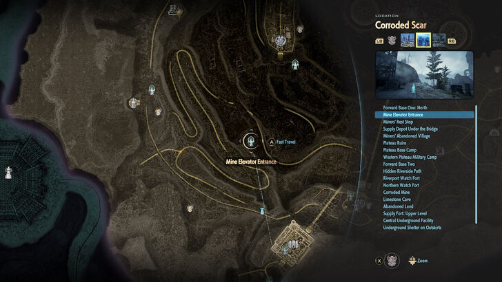 Mine Elevator Entrance Map