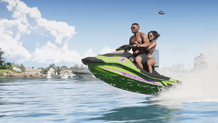 GTA 6 Jason and Lucia on a jetski