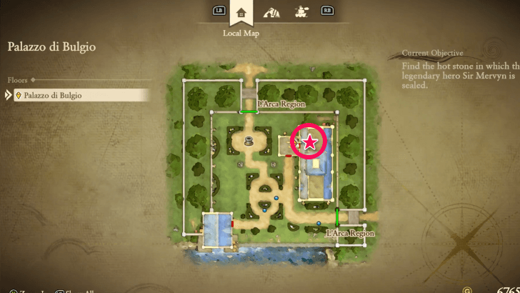 Palazzo di Bulgio Magic Key Map Location